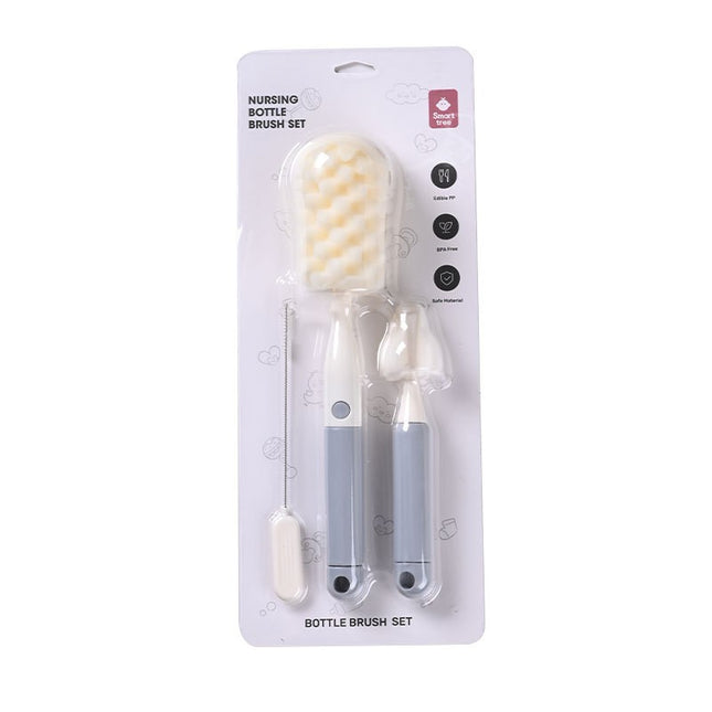 Set 3 Perii de Spalat Biberoane, pentru Tetina, Biberon, Pai, Materiale Sigure, fara BPA, Curatare 360°