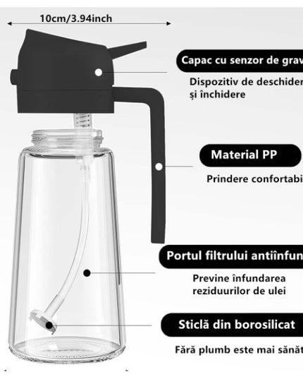 Recipient Ulei, 2in1, Functie Spray/Turnare, din Sticla, 470 ml, Fara Scurgere