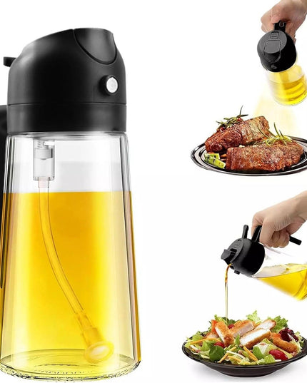 Recipient Ulei, 2in1, Functie Spray/Turnare, din Sticla, 470 ml, Fara Scurgere