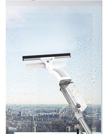 Stergator de Geamuri cu Doua Fete, Tija Telescopica, cu Recipient de Lichid, Laveta din Microfibra, Racleta Silicon