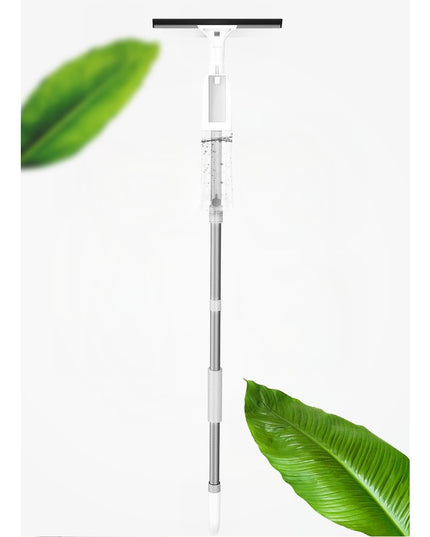 Stergator de Geamuri cu Doua Fete, Tija Telescopica, cu Recipient de Lichid, Laveta din Microfibra, Racleta Silicon