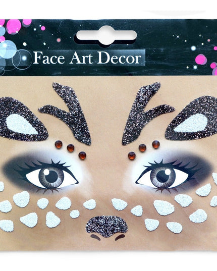 Sticker Temporar pentru Fata, pentru Machiaj, Face Art, Halloween, Teatru, Model Caprioara