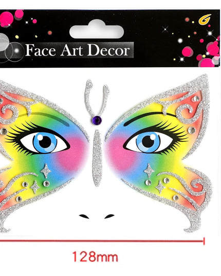 Sticker Temporar pentru Fata, pentru Machiaj, Face Art, Halloween, Teatru, Model Fluture