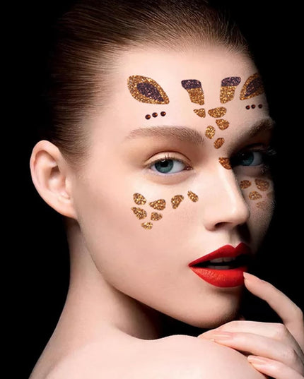 Sticker Temporar pentru Fata, pentru Machiaj, Face Art, Halloween, Teatru, Model Girafa