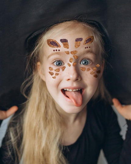 Sticker Temporar pentru Fata, pentru Machiaj, Face Art, Halloween, Teatru, Model Girafa