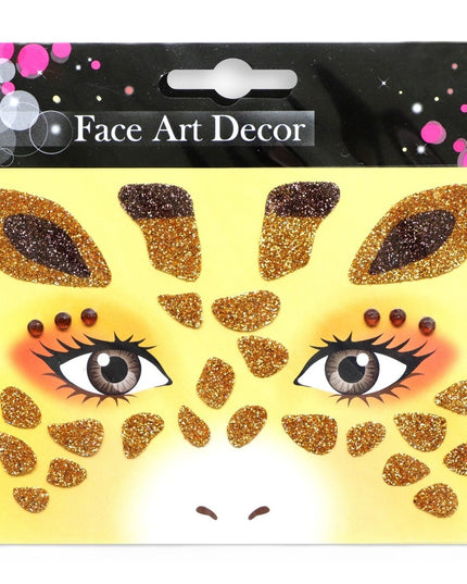 Sticker Temporar pentru Fata, pentru Machiaj, Face Art, Halloween, Teatru, Model Girafa