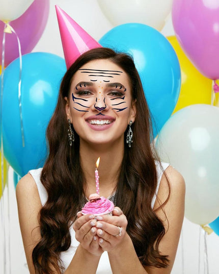 Sticker Temporar pentru Fata, pentru Machiaj, Face Art, Halloween, Teatru, Model Leu