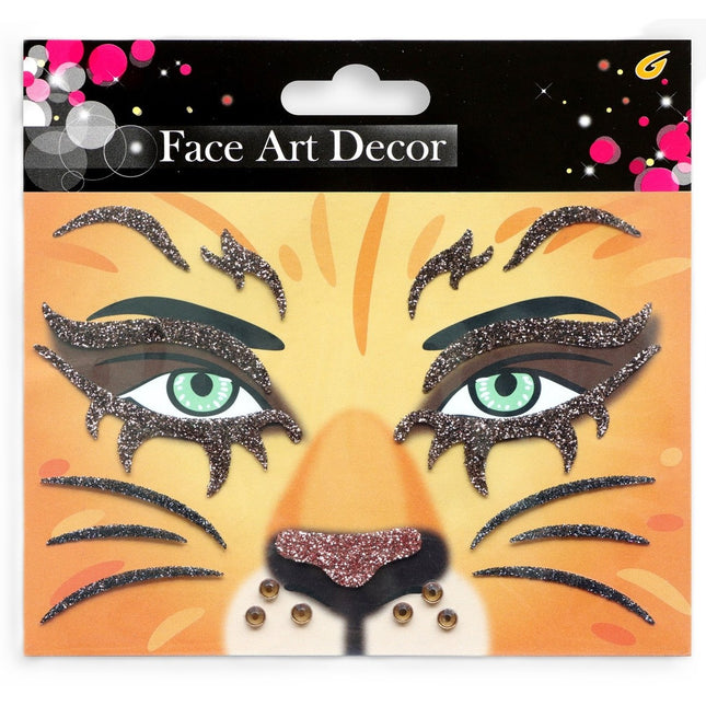 Sticker Temporar pentru Fata, pentru Machiaj, Face Art, Halloween, Teatru, Model Leu