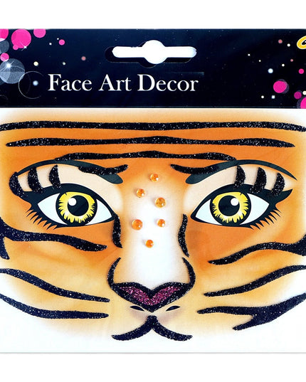 Sticker Temporar pentru Fata, pentru Machiaj, Face Art, Halloween, Teatru, Model Tigru