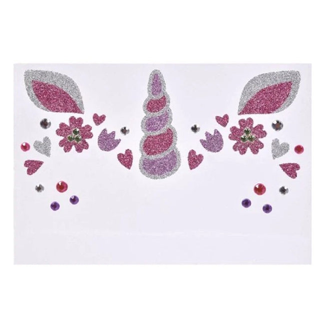 Sticker Temporar pentru Fata, pentru Machiaj, Face Art, Halloween, Teatru, Model Unicorn