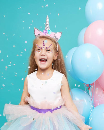 Sticker Temporar pentru Fata, pentru Machiaj, Face Art, Halloween, Teatru, Model Unicorn