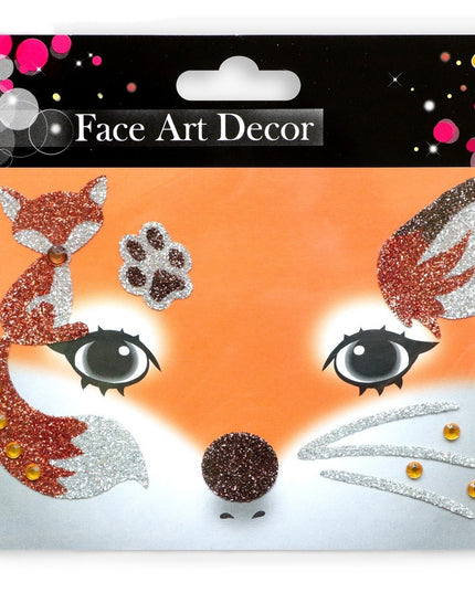 Sticker Temporar pentru Fata, pentru Machiaj, Face Art, Halloween, Teatru, Model Vulpe