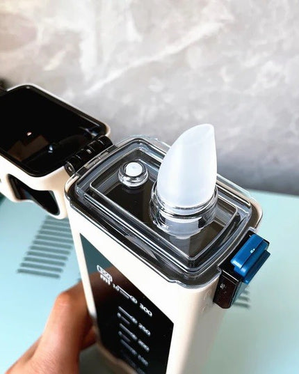 Sticla de Apa pentru Sport, 350 ml, cu Pai si Capac,Buton de Blocare, din PC