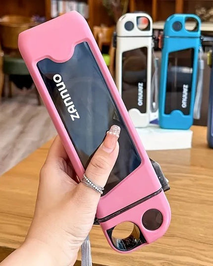 Sticla de Apa pentru Sport, 350 ml, cu Pai si Capac,Buton de Blocare, din PC