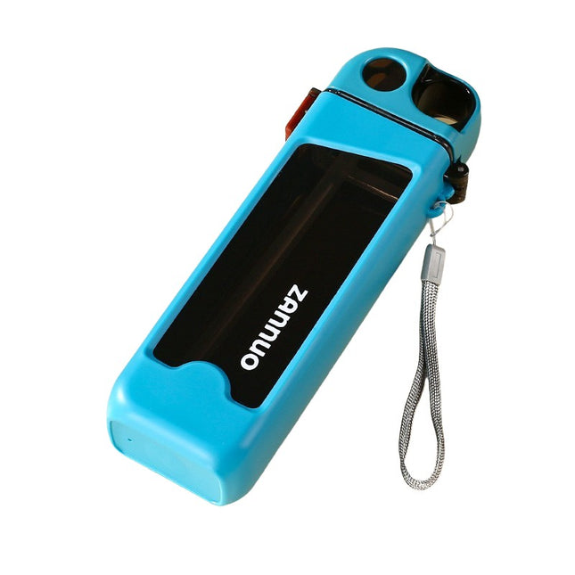 Sticla de Apa pentru Sport, 350 ml, cu Pai si Capac,Buton de Blocare, din PC, Bleu