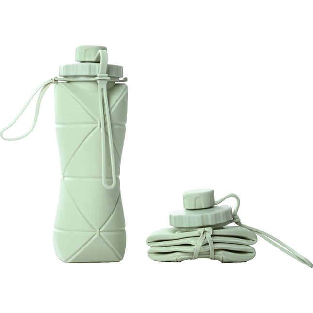 Sticla de apa pliabila din silicon,reutilizabila, rezistenta la temepreturi ridiate, usor de depozitat si carat,600 ml