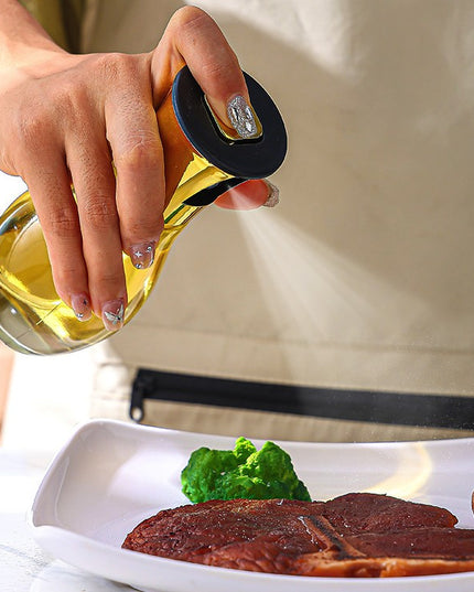 Sticla de ulei cu Pulverizator, Sticla pentru Lichide de Bucatarie, Otet, Sos,Volum 200 ml