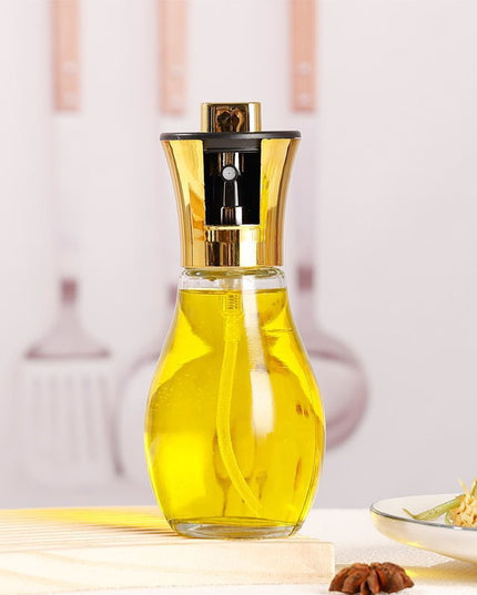 Sticla de ulei cu Pulverizator, Sticla pentru Lichide de Bucatarie, Otet, Sos, , Volum 200 ml, Gold