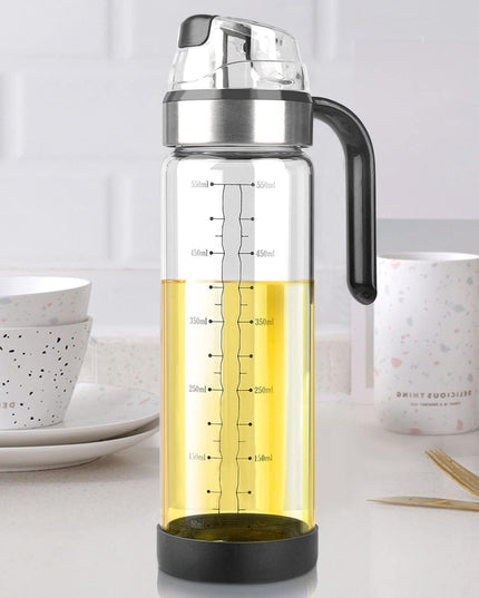 Sticla de ulei etansa cu deschidere inchidere, Dispenser de ulei de bucatarie, Sos de soia, Otet, 500 ml