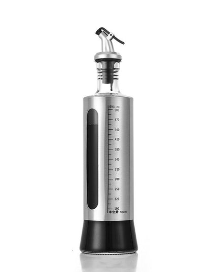 Sticla de ulei, Sticla de Ulei din Otel Inoxidabil, Sticla pentru Lichide de Bucatarie, Sticla pentru Lichide de Gatit, 28.5 x 7.5 cm, volum 500 ml