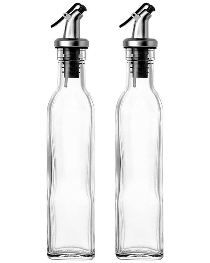 Sticle si Borcane de Ulei de Masline, Dozator 4 Bucati, 2 Sticle cu Dispenser 500 ml/ , 2 Borcane pentru Condimente cu Capac si Lingura 120ml/