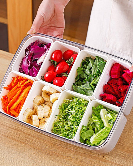 pentru Depozitare Alimente, 8 Compartimente cu Capac, Material PET+PP