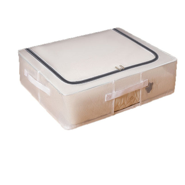 de Depozitare, pentru Pantofi Haine, din Plasa PVC Impermeabila si Manere Laterale, Pliabila, Fermoar Bidirectional,Transparenta