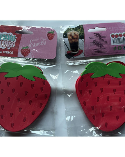 Suport pentru Pahar, Model Capsuna, din PVC,Rezistent la Caldura