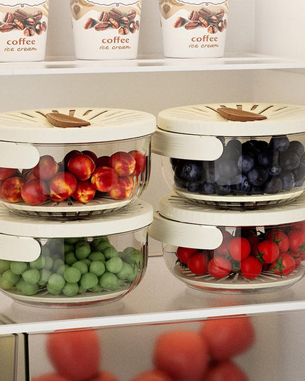 Strecuratoare 1 pentru Fructe si Legume, Cos de Scurgere si de Depozitare,din PP, cu Maner si Capac