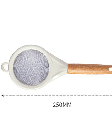 Strecuratoare, Mini Sita din Inox Silicon si Lemn, Sita pentru Bucatarie pentru Faina, Ceai si Alte Alimente