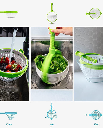 Strecuratoare multifunctionala rotativa, cu maner, material ABS,maner , cu ventuza pentru prindere sigura, practic si usor de folosit