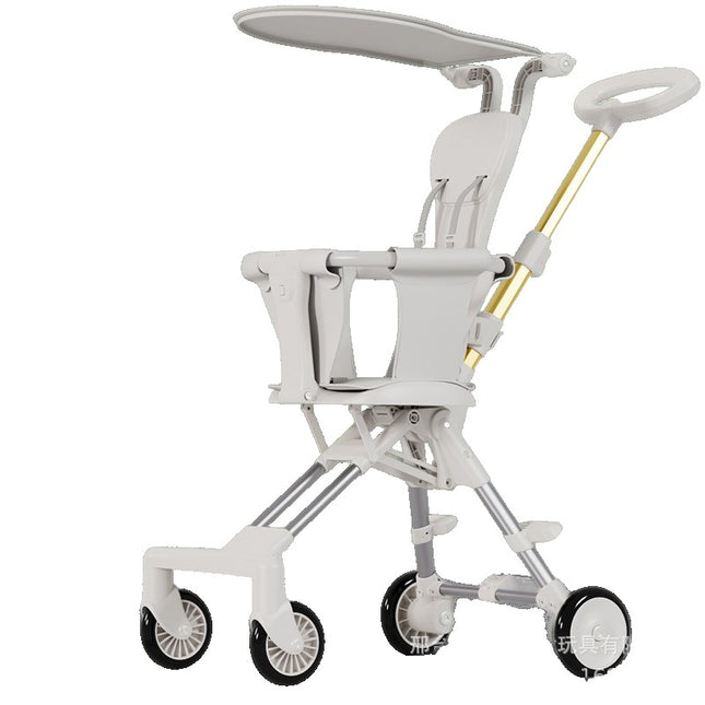 Carucior Pliabil, 1-3 Ani, Reversibil, 4 Roti, Parasolar, din Aliaj de Aluminiu + Plastic + Textil