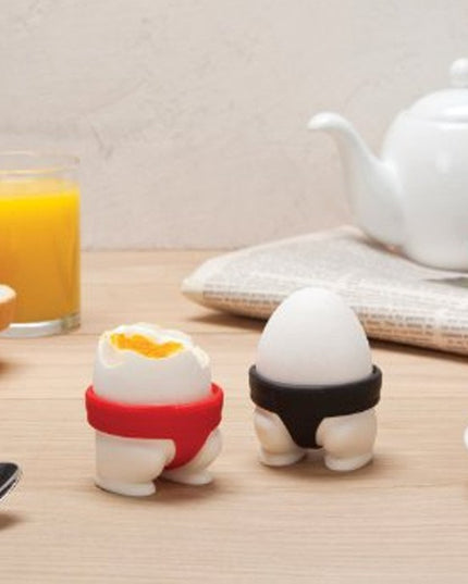 2 Suporturi pentru Oua Fierte, Model Sumo, din Silicon si PP