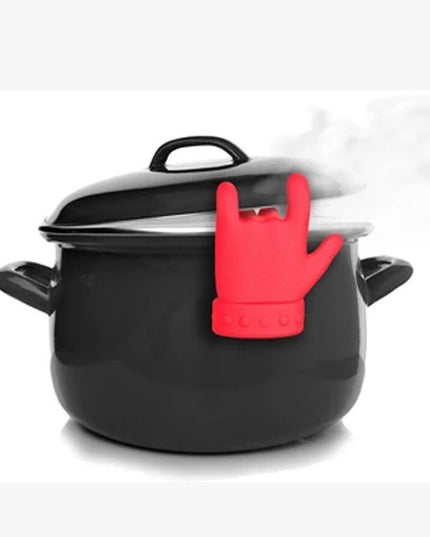 Suport Capac Anti- Varsare, Suport Lingura pentru Oala, Model in Forma de Deget, din Silicon