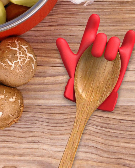 Suport Capac Anti- Varsare, Suport Lingura pentru Oala, Model in Forma de Deget, din Silicon