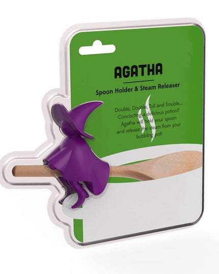 Suport Capac Anti-Varsare, Suport Lingura pentru Oala, Model Vrajitoare, din Silicon