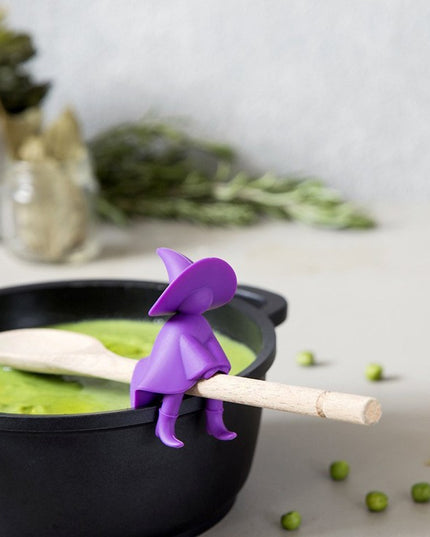 Suport Capac Anti-Varsare, Suport Lingura pentru Oala, Model Vrajitoare, din Silicon