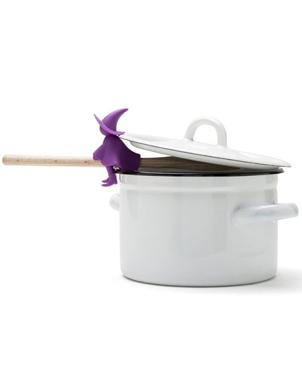 Suport Capac Anti-Varsare, Suport Lingura pentru Oala, Model Vrajitoare, din Silicon