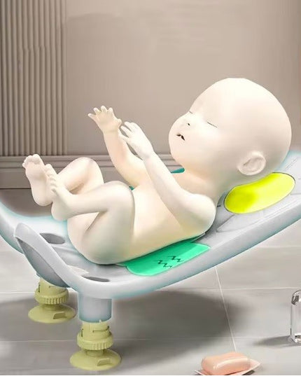 Suport de Baie Bebelusi, 0-12 luni, Montare pe Chiuveta/Lavoar/Cada, Ventuze Antiderapante cu Intaltime Reglabila,