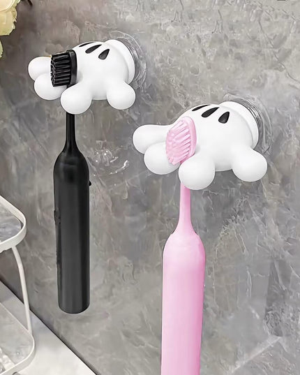 Suport de Baie, Multifunctional, pentru Periute/Cabluri, din PVC, cu Ventuza, Model Manusa Mickey Mouse