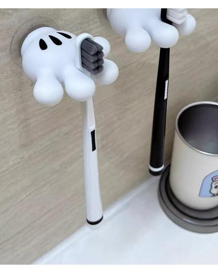 Suport de Baie, Multifunctional, pentru Periute/Cabluri, din PVC, cu Ventuza, Model Manusa Mickey Mouse