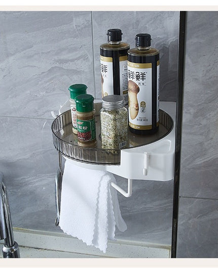 Suport Depozitare, din Plastic, Rotativ 360 grade, Montare fara Perforatii, pentru Baie/Bucatarie