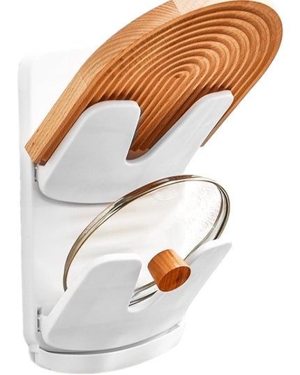 Suport de Bucatarie, pentru Capace/Tocatoare, din Plastic, Colectare Apa Scursa, Montare fara Perfoarare