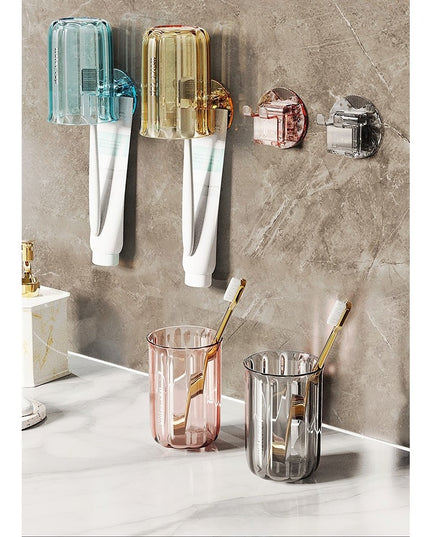 Suport Multifunctional 1, Pahar si Suport pentru Periuta de Dinti, Plastic, Dimensiune: