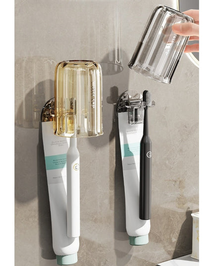 Suport Multifunctional 1, Pahar si Suport pentru Periuta de Dinti, Plastic, Dimensiune: