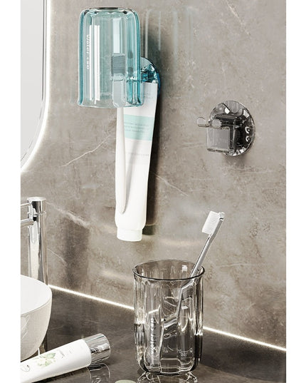 Suport Multifunctional 1, Pahar si Suport pentru Periuta de Dinti, Plastic, Dimensiune: