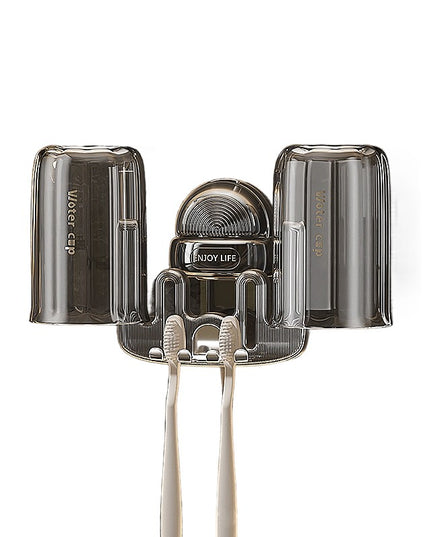 Suport Multifunctional Dublu, Pahar si Suport pentru Periuta de Dinti, Plastic, x