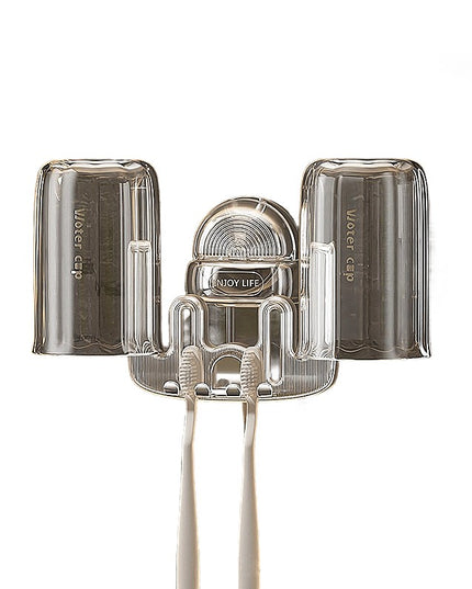 Suport Multifunctional Dublu, Pahar si Suport pentru Periuta de Dinti, Plastic, x