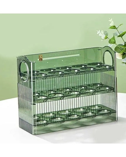 Suport Organizator pentru Oua, Capacitate 30 Oua, Pentru Usa Frigiderului, 3 Straturi, din Plastic