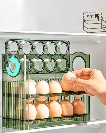 Suport Organizator pentru Oua, Capacitate 30 Oua, Pentru Usa Frigiderului, 3 Straturi, din Plastic